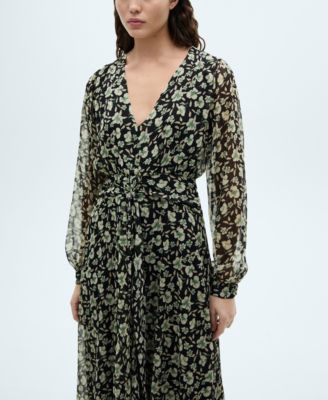 MANGO Women's Floral Chiffon Dress - Macy's