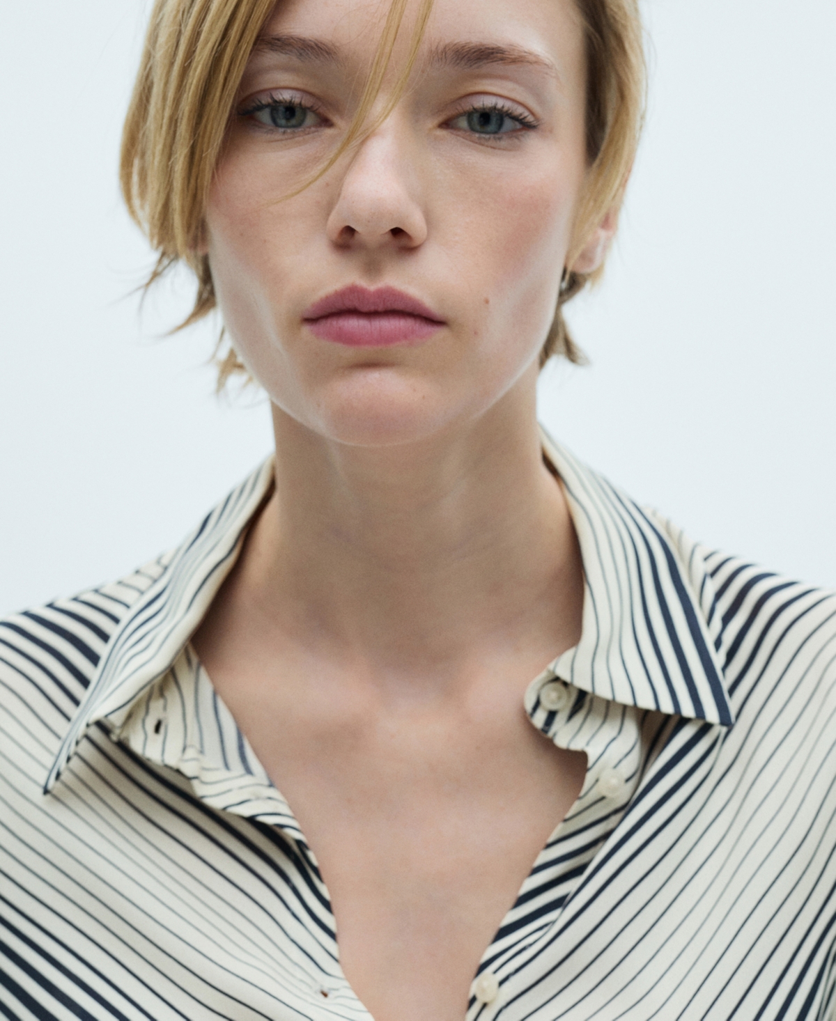 Mango Women's Flared Sleeves Striped Shirt In Off White