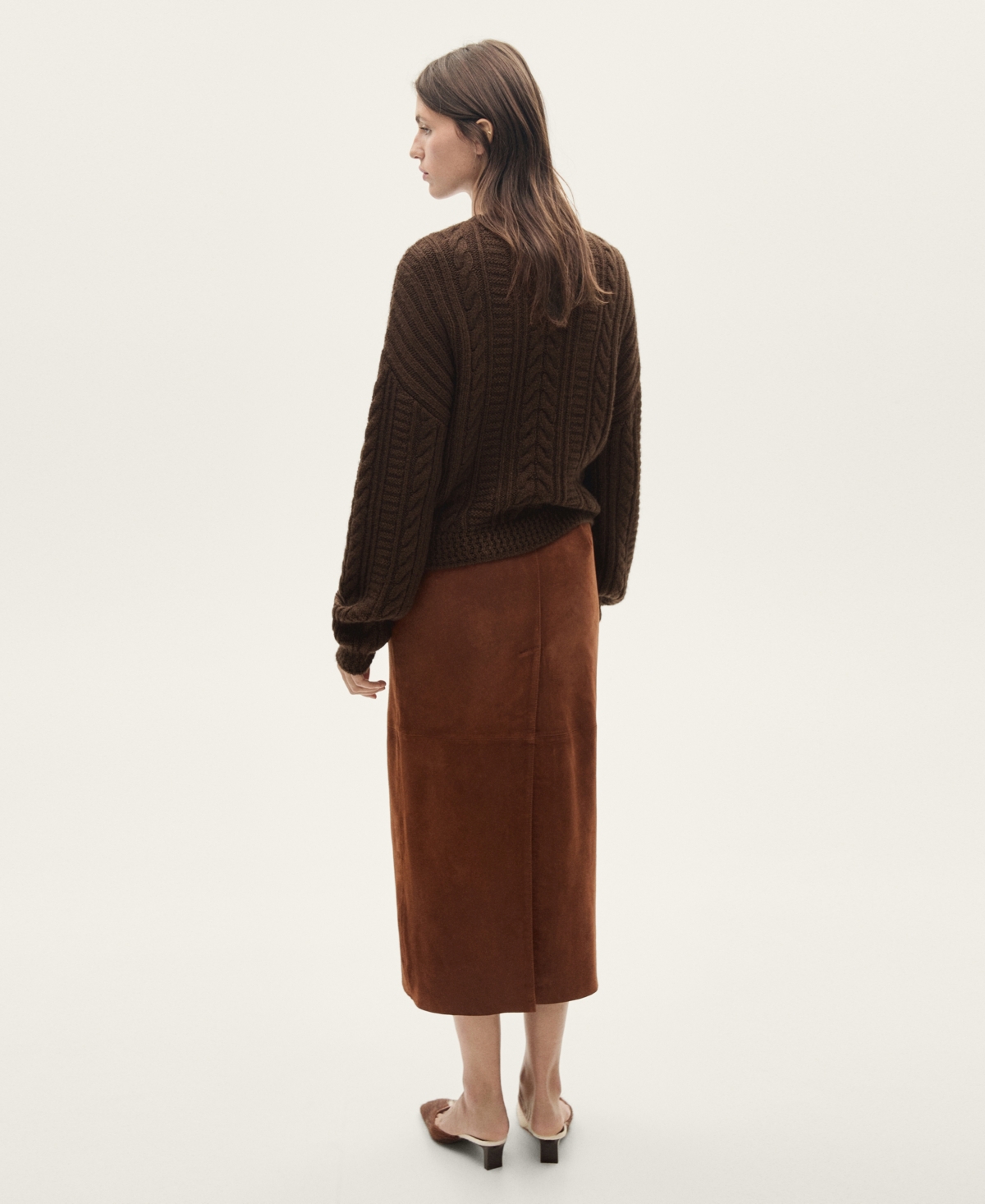 Mango Women's Round-Neck Braided Sweater