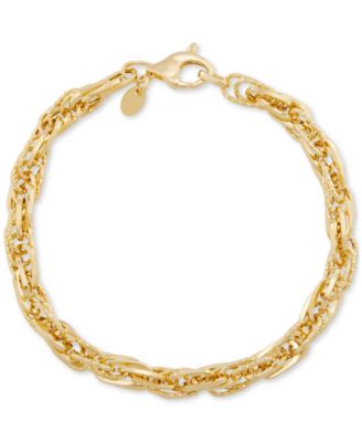 Polished Interlocking Link Bracelet in 14k Yellow Gold