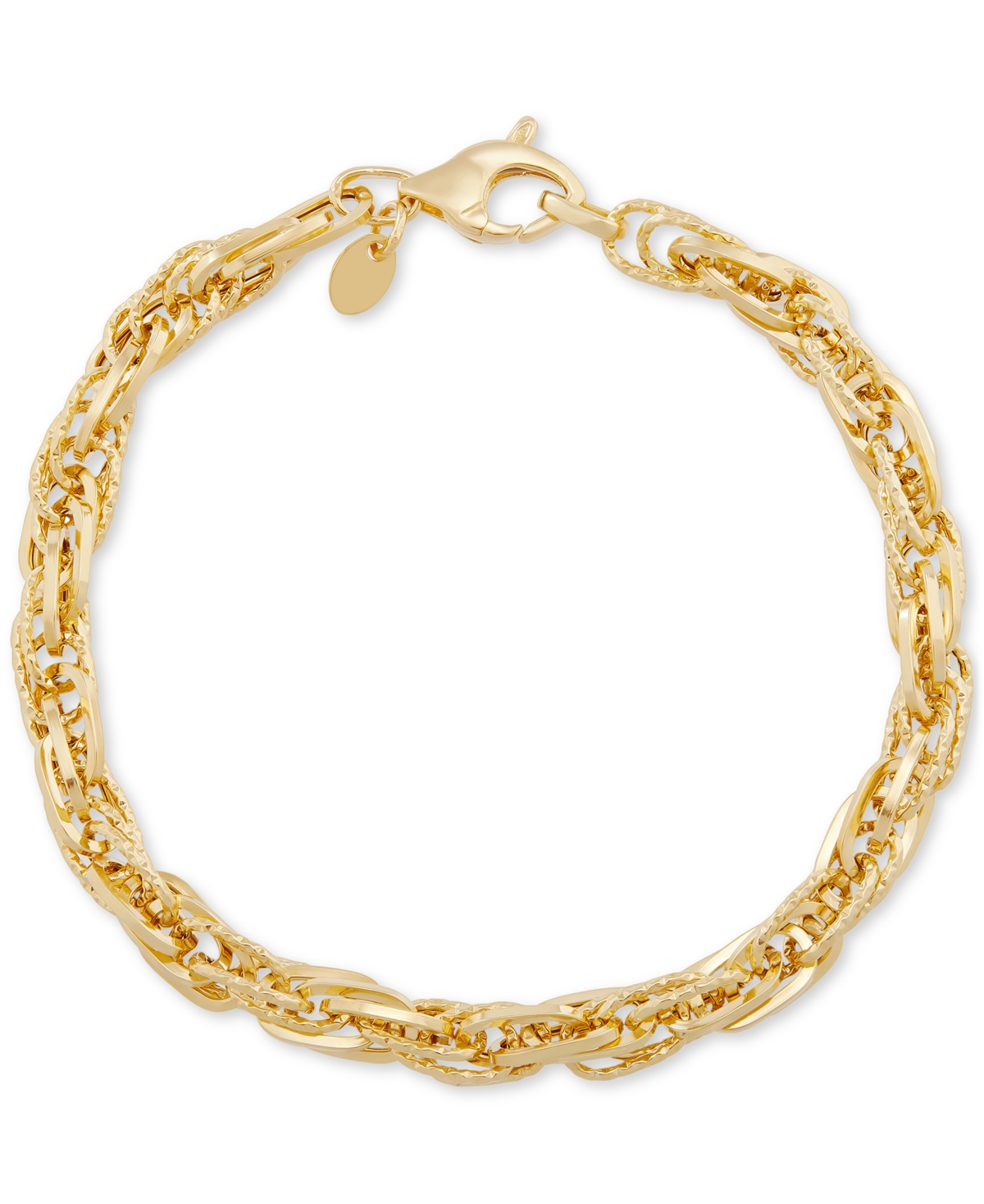 Macy's Polished Interlocking Link Bracelet In 14k Yellow Gold In Gold