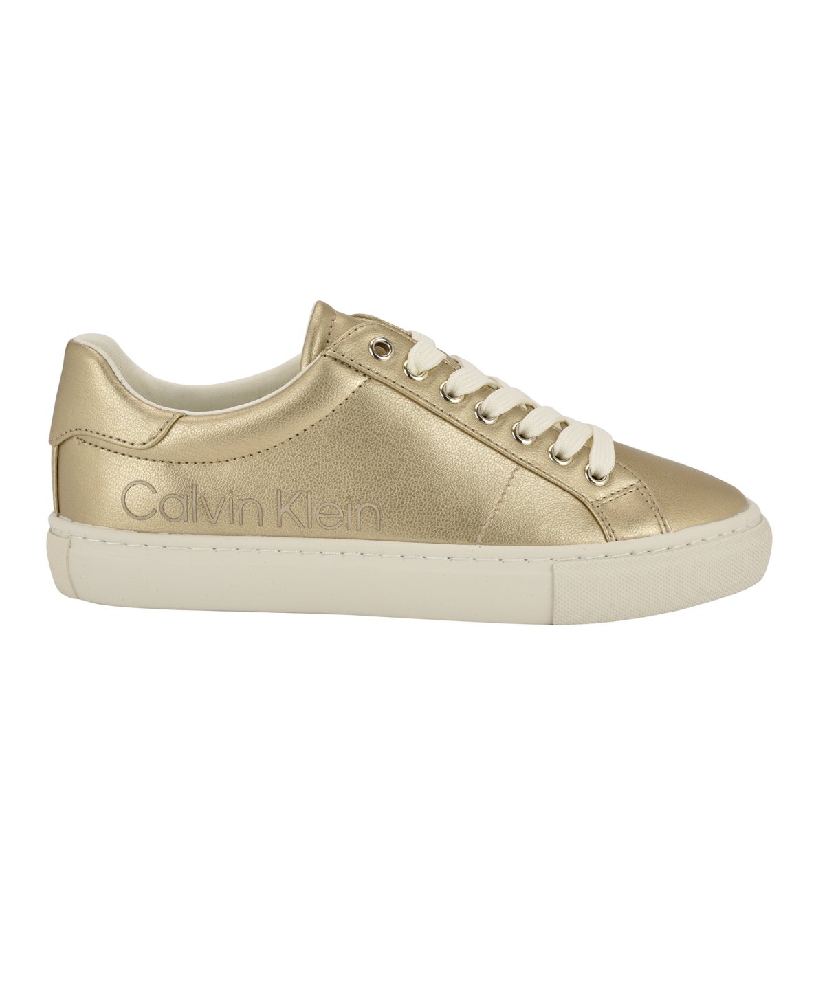 Calvin Klein Women's Camzy Lace-up Casual Sneakers In Gold Metallic