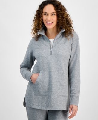 Petite Luxsoft Fleece Quarter-Zip Long-Sleeve Sweatshirt