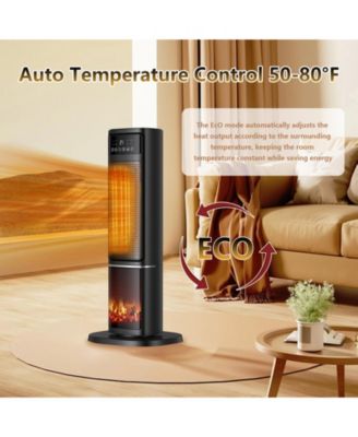 1500W Oscillating Ceramic Tower Electric Space Heater with Remote Control