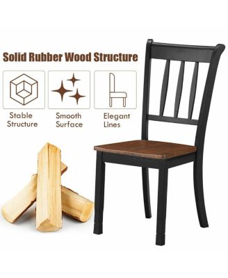 2 Pieces Solid Whitesburg Spindle Back Wood Dining Chairs