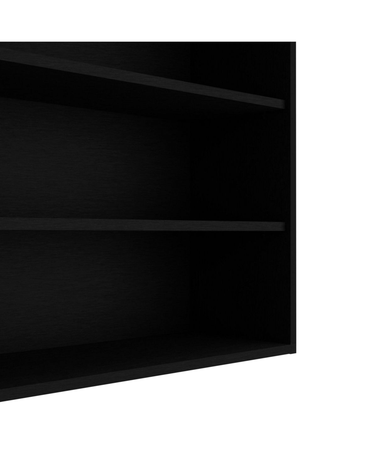 Fm Furniture Chinle Wall Cabinet in Melamine with Open Storage,- Black