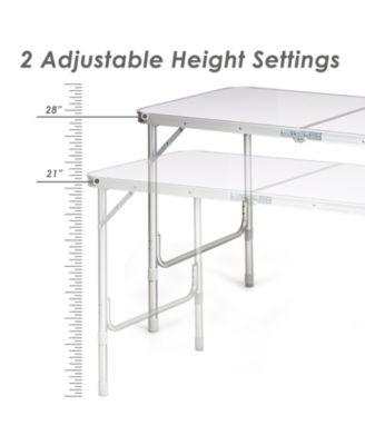 Height Adjustable Folding Camping Table-Gray