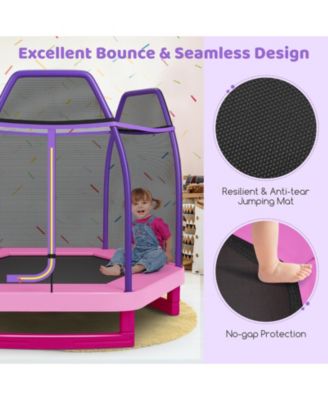 7 Feet Kids Recreational Bounce Jumper Trampoline-Pink