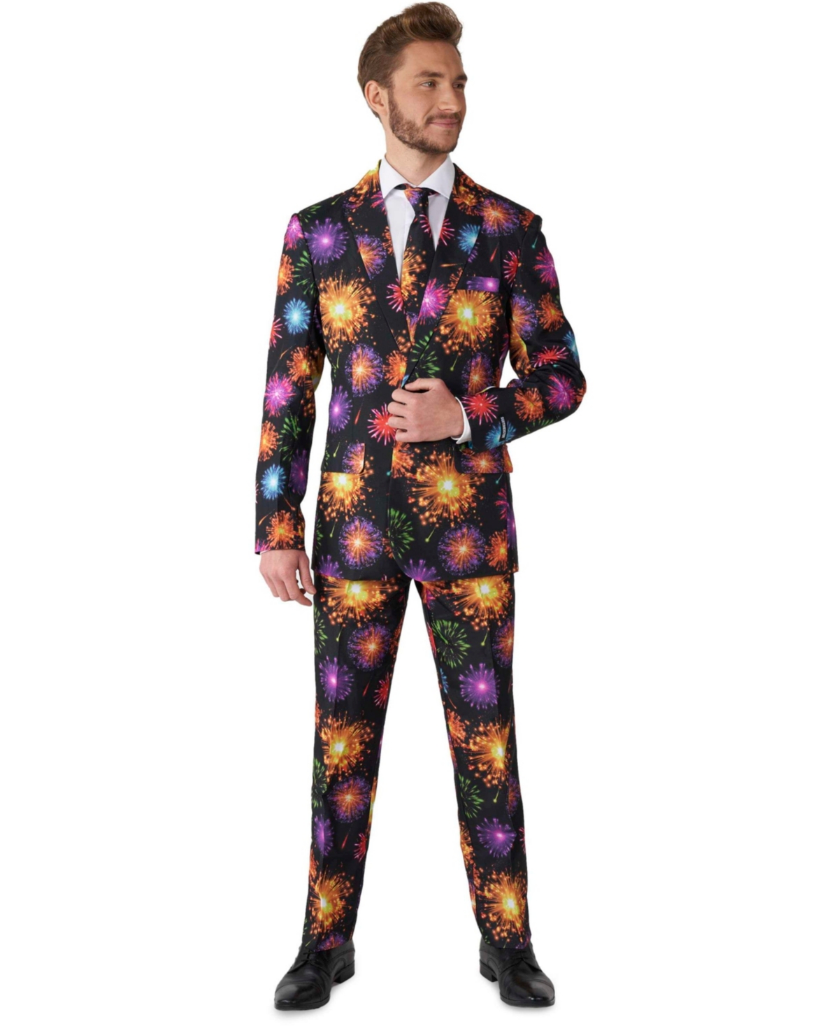 Men's Party Costume - Funny Balloons And Confetti Suit - White
