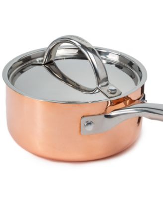 Vintage Tri-Ply Copper 5.5" Saucepan 1qt. with Lid, Polished