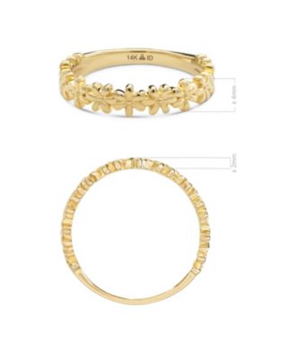 Daisy Flower Ring in 14K Gold, Size 8, approx. 2.5 grams