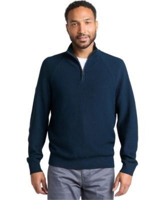 Men's Long Sleeve Washable Merino Wool Quarter Zip Sweater