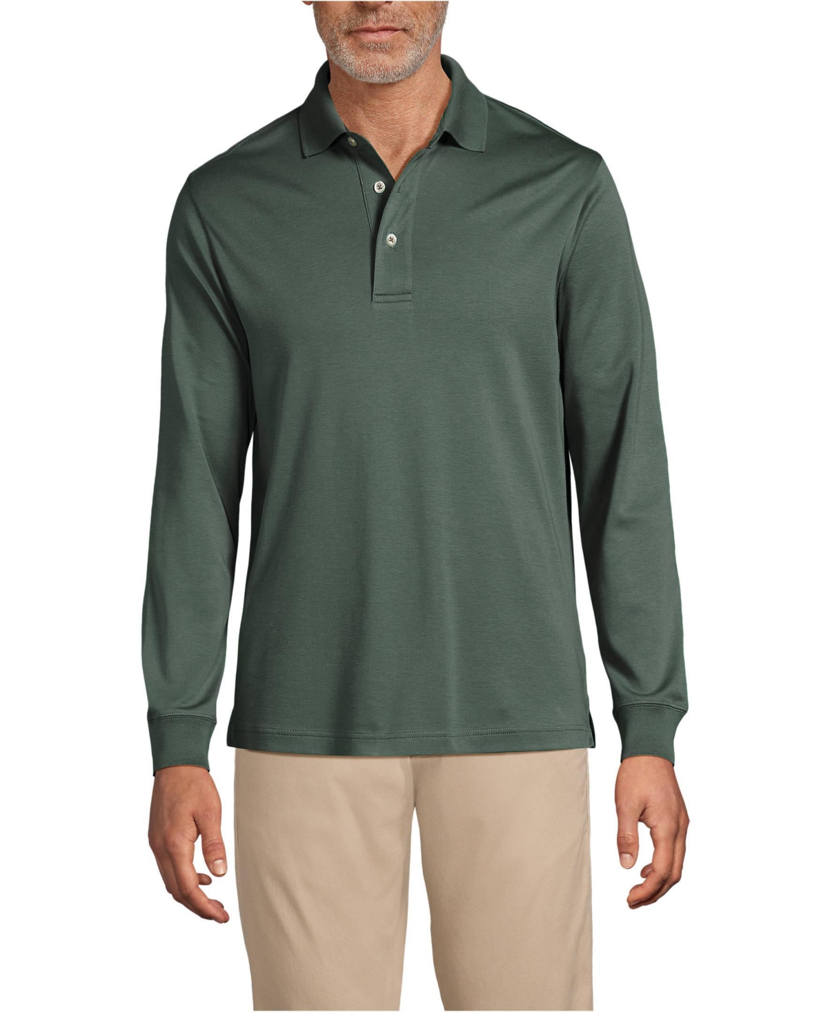 Lands' End Big & Tall Long Sleeve Super Soft Supima Polo Shirt