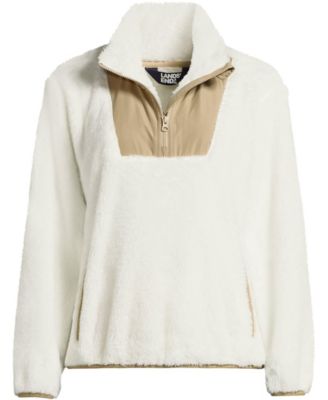 Plus Size Half Zip Cozy High Pile Fleece Pullover