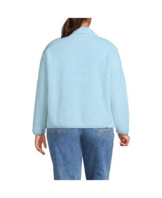 Plus Size Half Zip Cozy High Pile Fleece Pullover