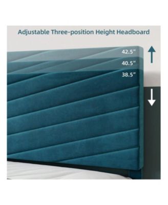 Full/Queen/King Size Upholstered Bed Frame, Velvet Bed Frame Queen With Adjustable Headboard, Platform Bed Frame And Headboard, Noise-Free, No Box Spring Needed