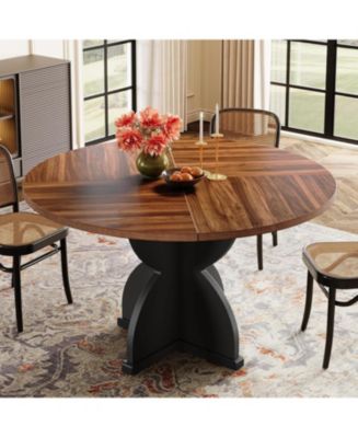 Tribesigns Round Dining Table for 4-6 People, 47-Inch Farmhouse Kitchen ...