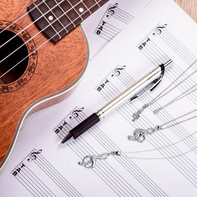 Simple Classic Singer Musician Teacher Student Treble Clef Music Note Pendant Necklace .925 Sterling Silver With Chain