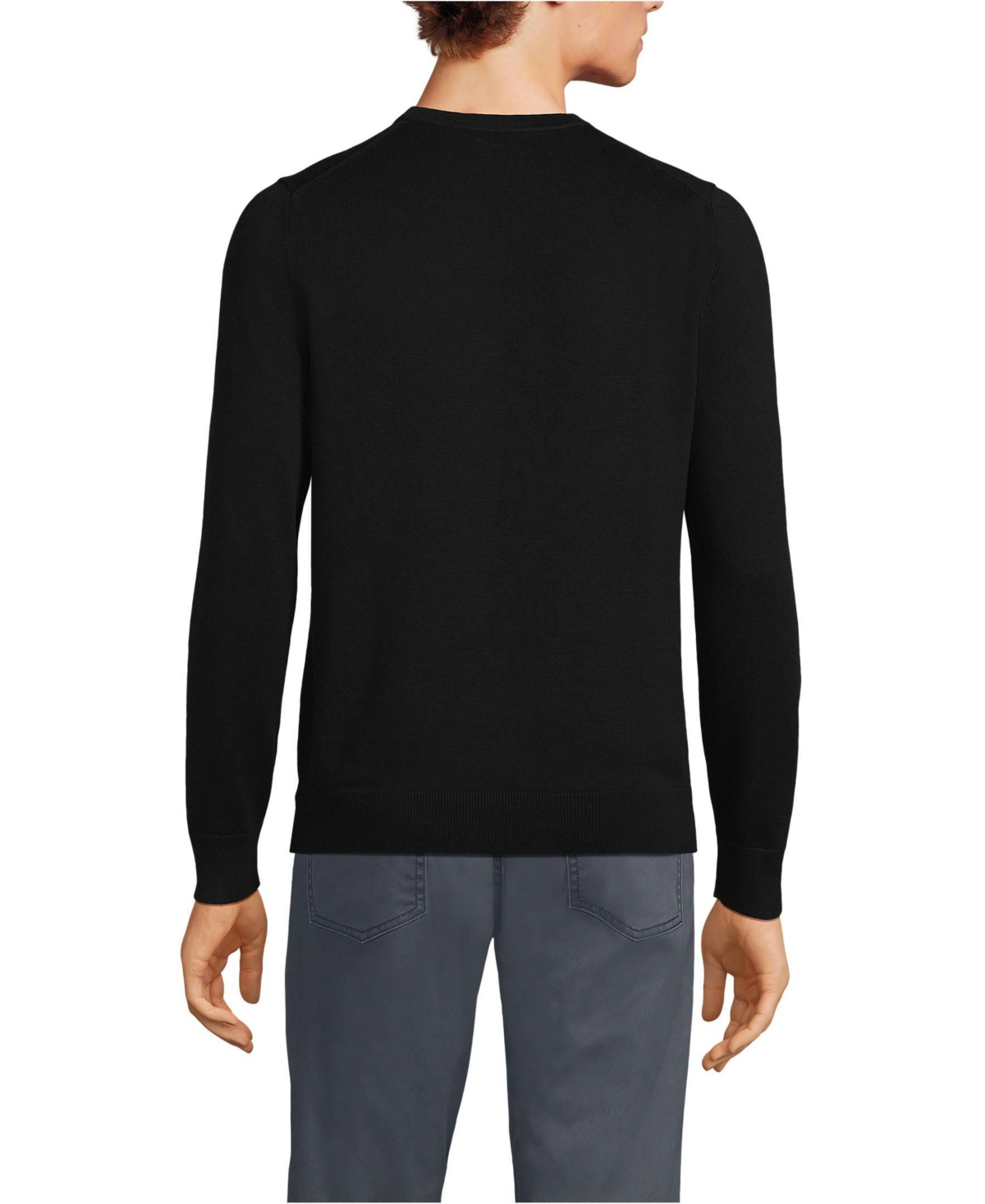 Lands' End Men's Tall Fine Gauge Cotton Crew Neck Sweater