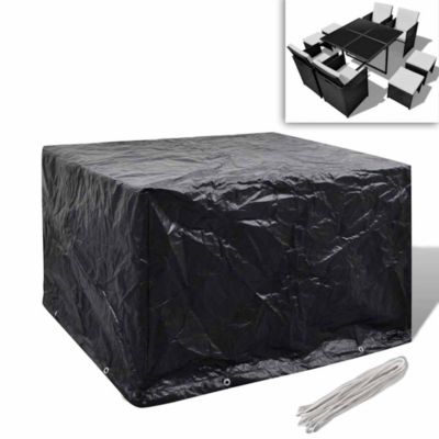 Garden Furniture Cover Black Polyethylene 44.5 x 44.5 x 28.7 in