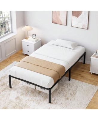 16 Inch Bed Frame, No Box Spring Needed, Heavy Duty Metal Platform Bed Frame For Bedroom, Easy Assembly, Noise Free - Twin