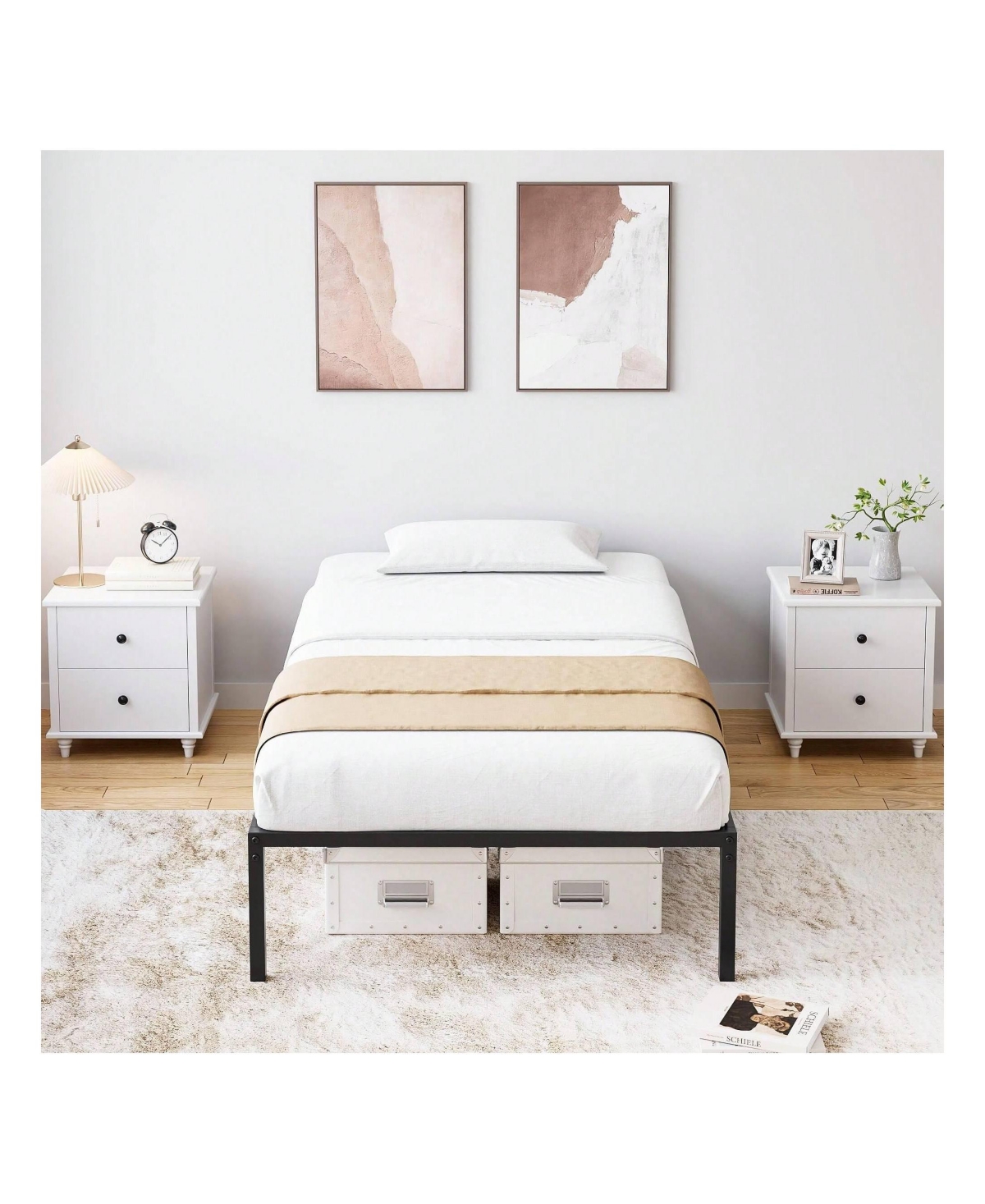 gaomon Inch Bed Frame, No Box Spring Needed, Heavy Duty Metal Platform Bed Frame For Bedroom, Easy Assembly