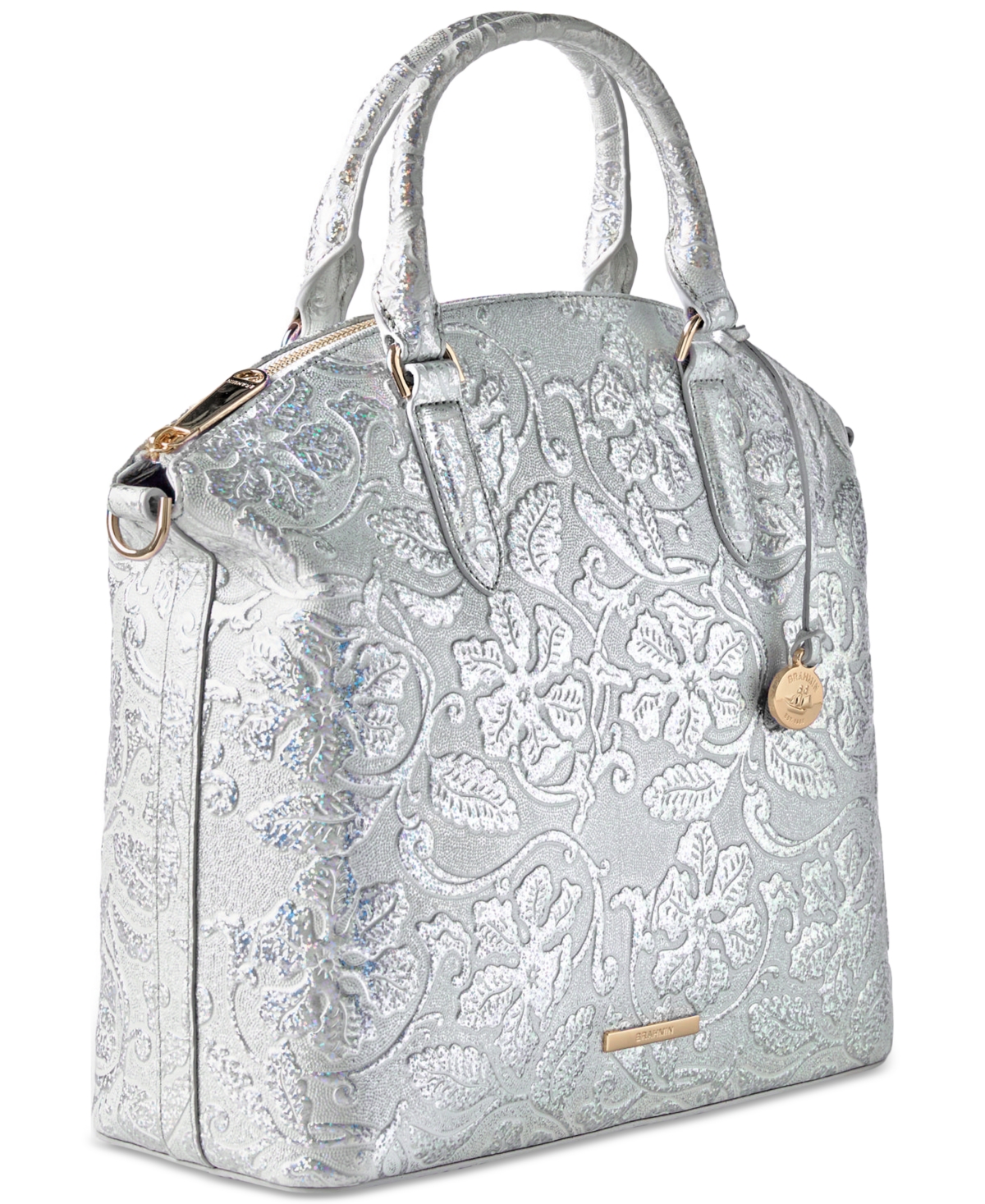 Brahmin DuxburyEstonia Large Leather Satchel - Chrome