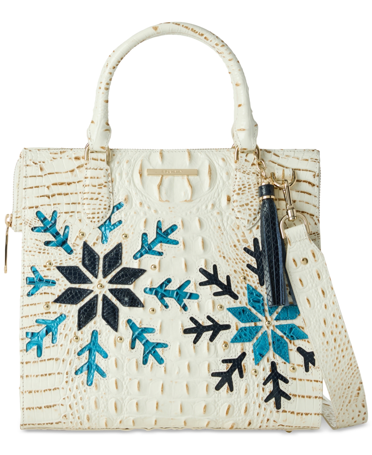 Brahmin CarolineSnowdrift Small Leather Satchel - Snowball