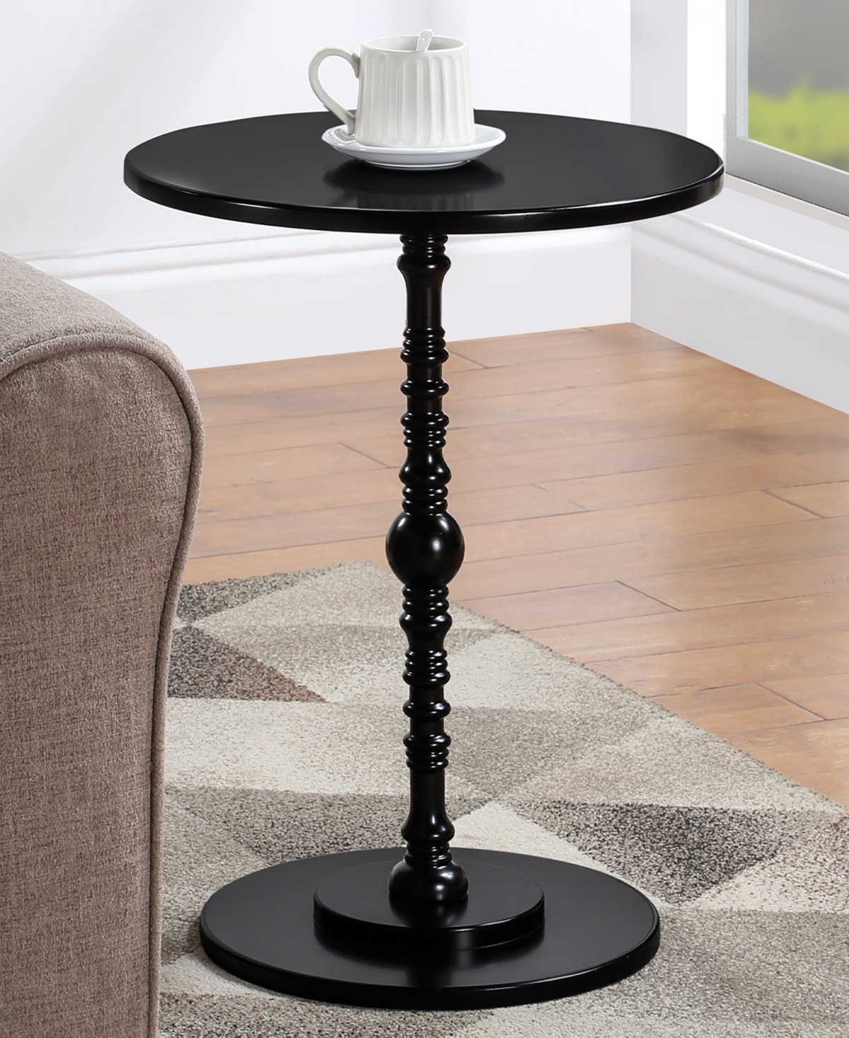 Convenience Concepts 17.75" Classic Accents Sanibel Beach Spindle Table In Black