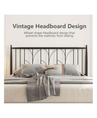 Metal Platform Bed Frame with Headboard, No Box Spring Needed, Slats Support, Easy Assembly, Under-Bed Storage