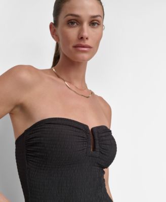 Women's Textured Shirred One-Piece Swimsuit