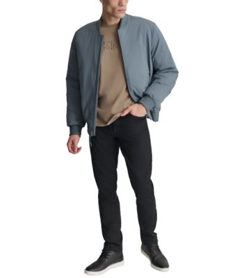 Men's Stretch Zip-Front Zip-Pocket Bomber Jacket