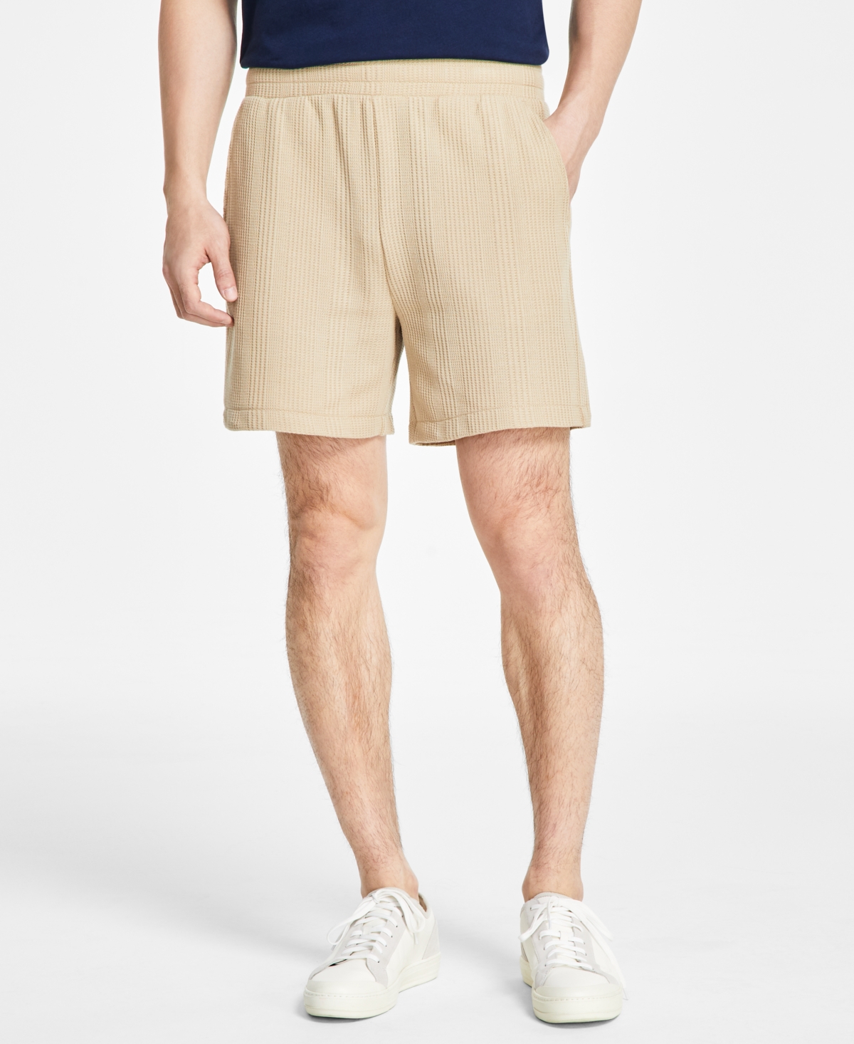 SUN + STONE MEN'S WAFFLE-KNIT SHORTS, EXCLUSIVELY AT MACY'S 