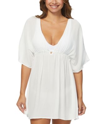Juniors' Island Plunge V-Neck Cover-Up Tunic