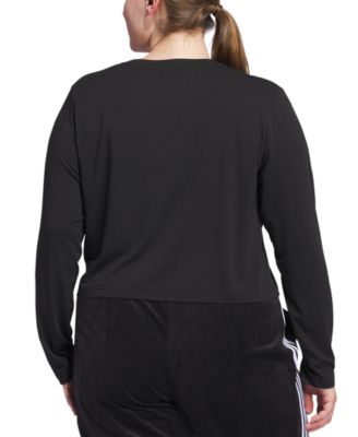 adidas Plus Size Studded Logo Long-Sleeve T-Shirt