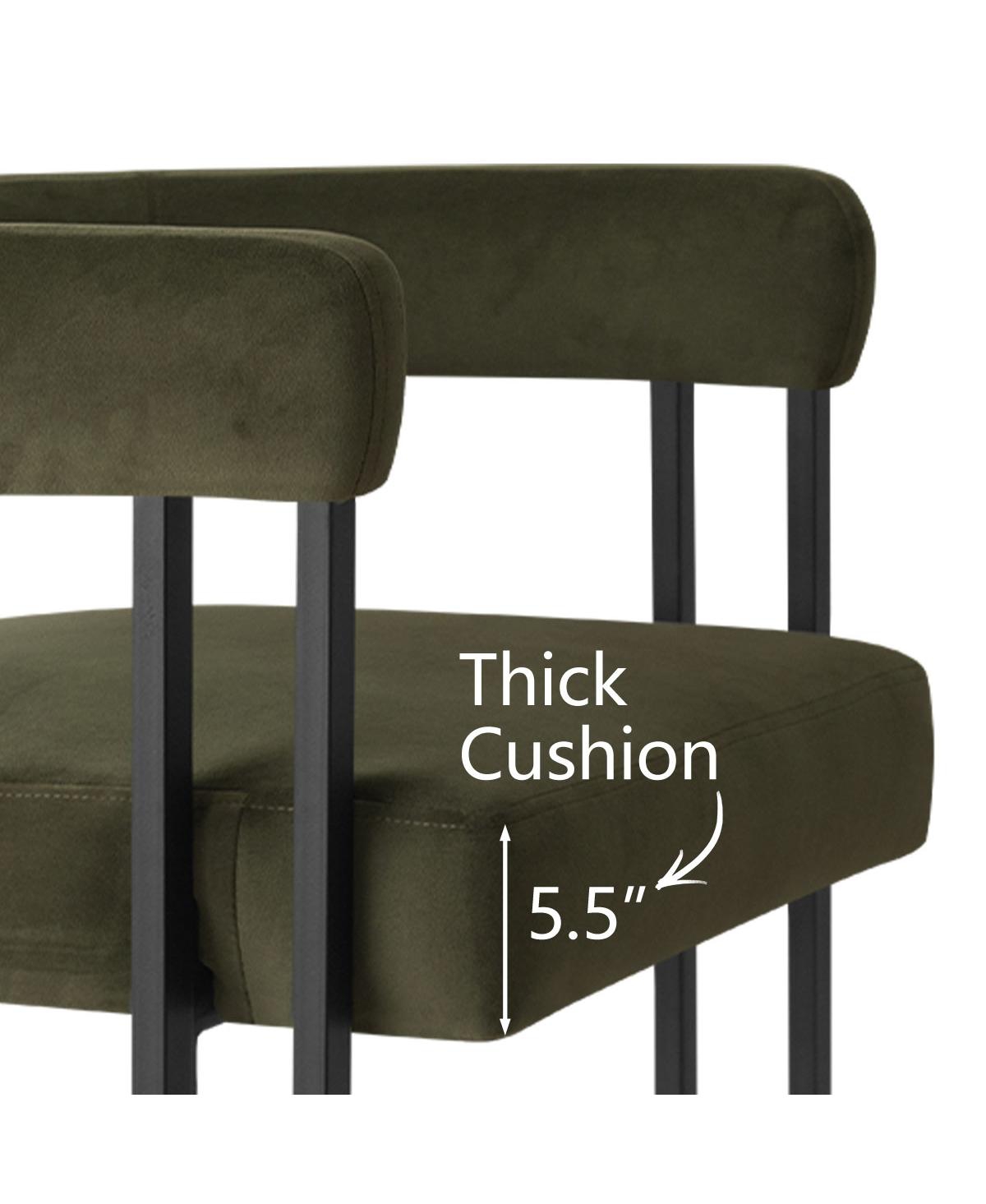 Maison Boucle Set of 3 Modern Velvet Counter Stools,Armrest Bar Stools for Kitchen with 3 Legs Design-Maison Boucle