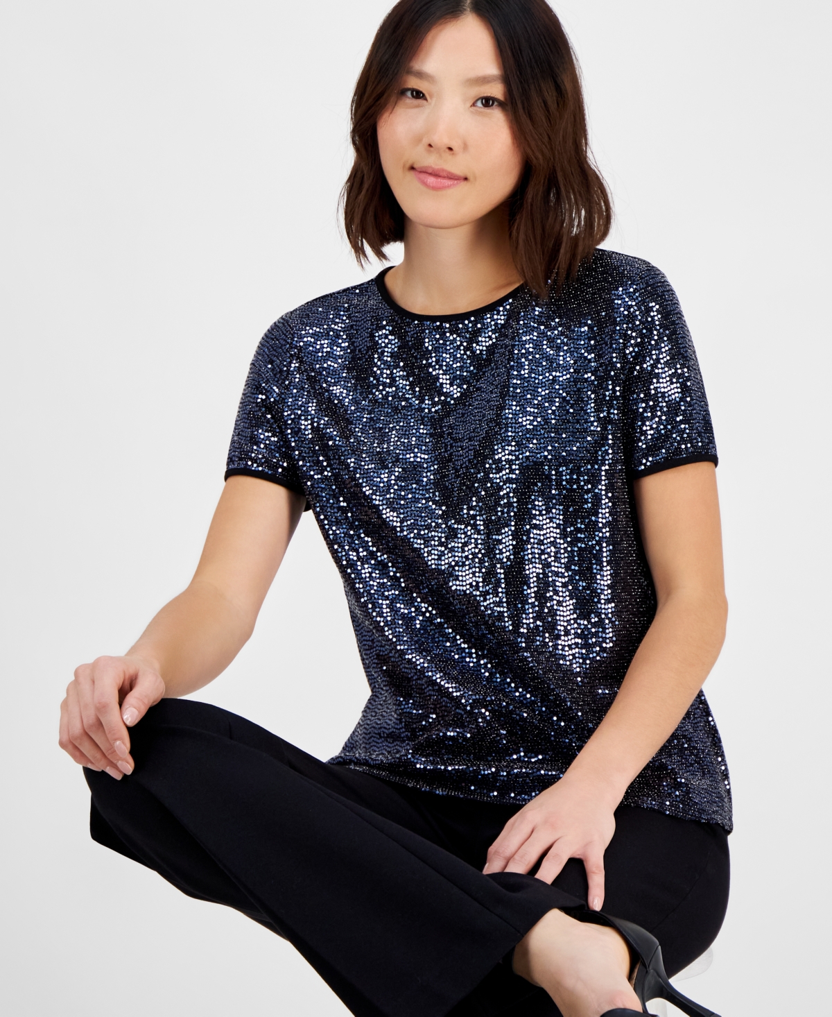 Petite Shine Dot T-Shirt - Classic Midnight