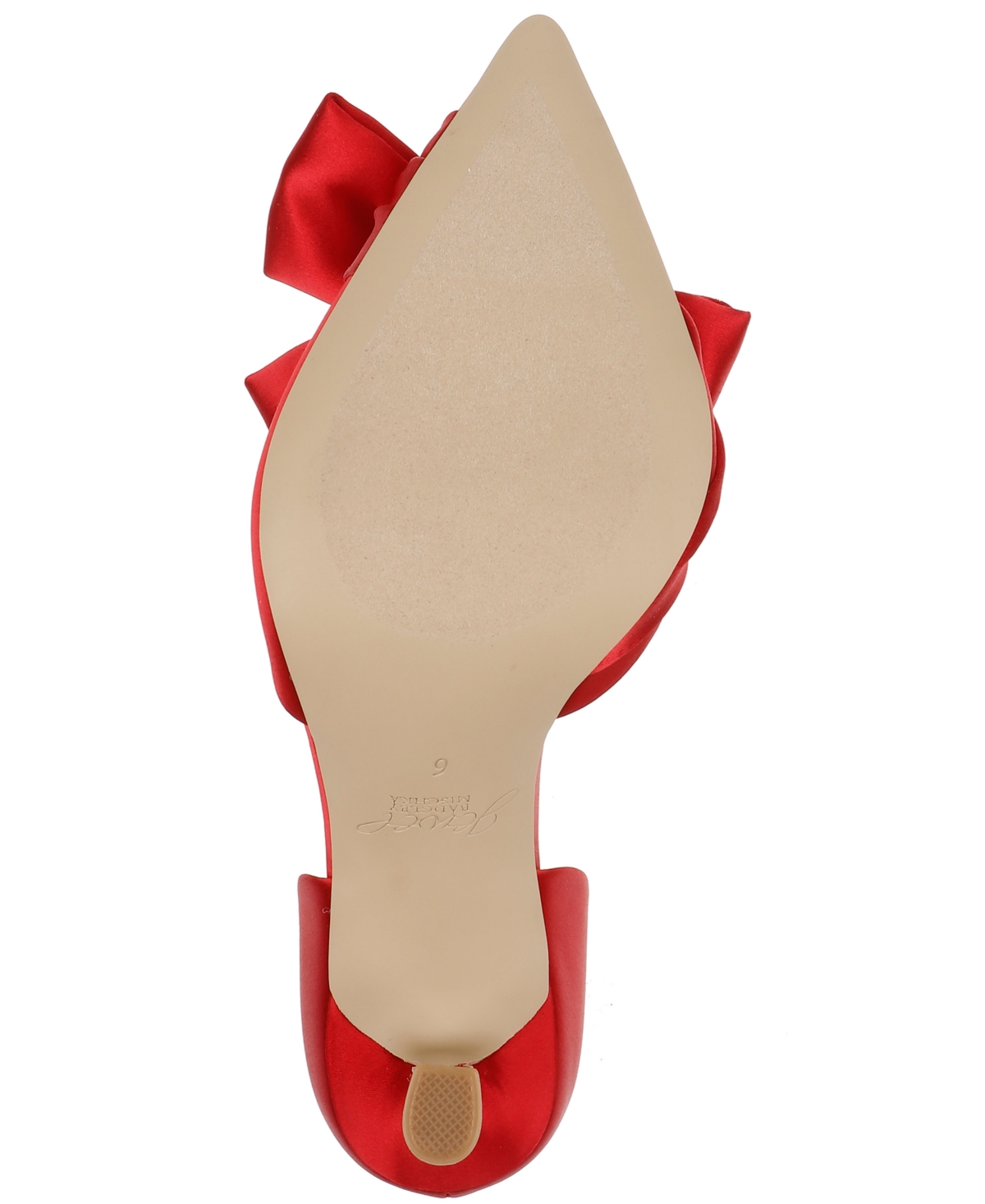 Shop Jewel Badgley Mischka Women's Sidney Slip On Evening Bow Pumps In Red Satin