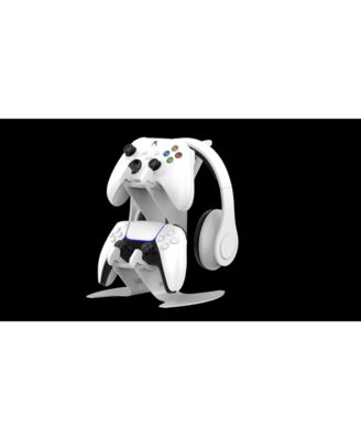 Controller Holder Stand, Universal Metal Material Game Controller Headset Stand Controller Accessories for Gamepad of PS5 / Xbox / PS4 / Switch (White)