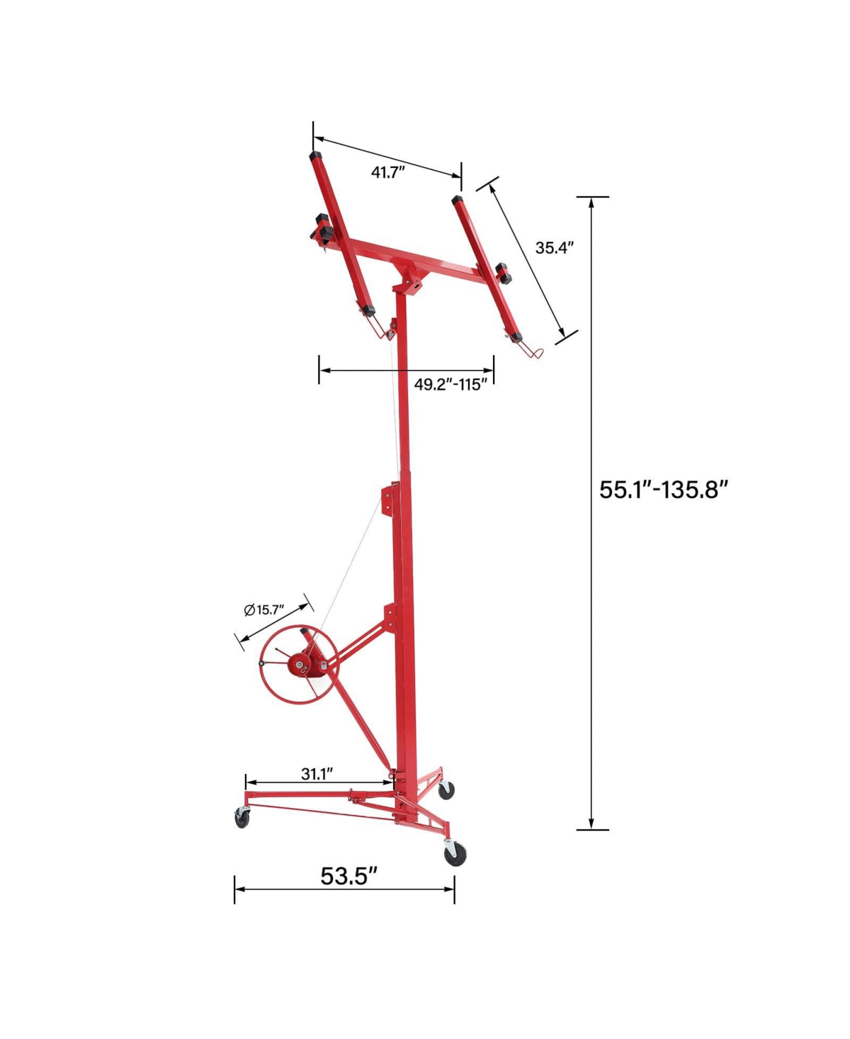 Flynama ft. Drywall Panel Hoist Jack Lifter Drywall Lift Panel Lift - Red