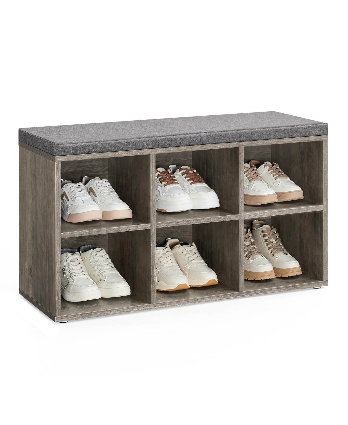 Entryway Shoe Storage Bench with Cushion - Heather greige