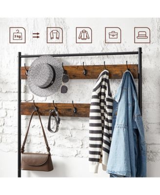 Entryway Industrial Style Coat Rack with Shoe Storage