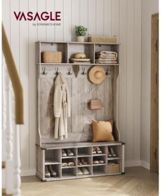 Farmhouse Style Hall Tree with Bench and Shoe Storage