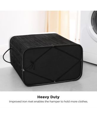 26.5 Gallon Laundry Hamper with Lid and Handles, Dove Grey