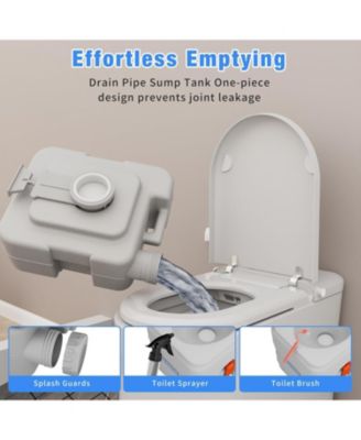 Portable Toilet 5.8 Gallon,RV Toilet with Carry Bag,Camping Toilet With Anti-Leak Handle Water Pump, for RV Travel, Boat and Trips