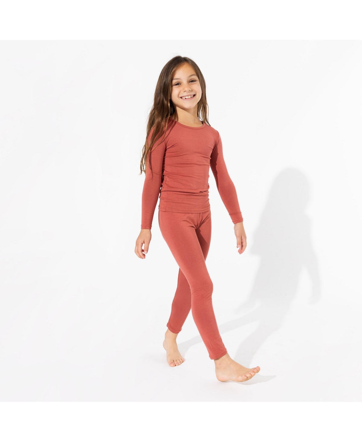 Bellabu Bear Kids Unisex KidsSet of 2 Piece Pajamas - Terracotta