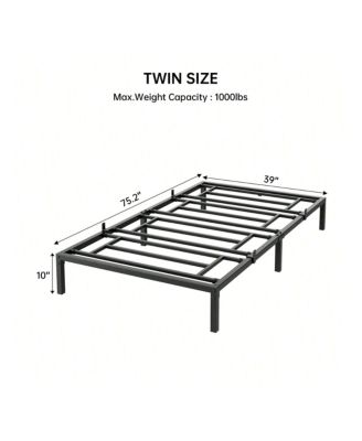 10 Inch Bed Frame, No Box Spring Needed, Heavy Duty Metal Platform Bed Frame For Bedroom, Easy Assembly, Noise Free