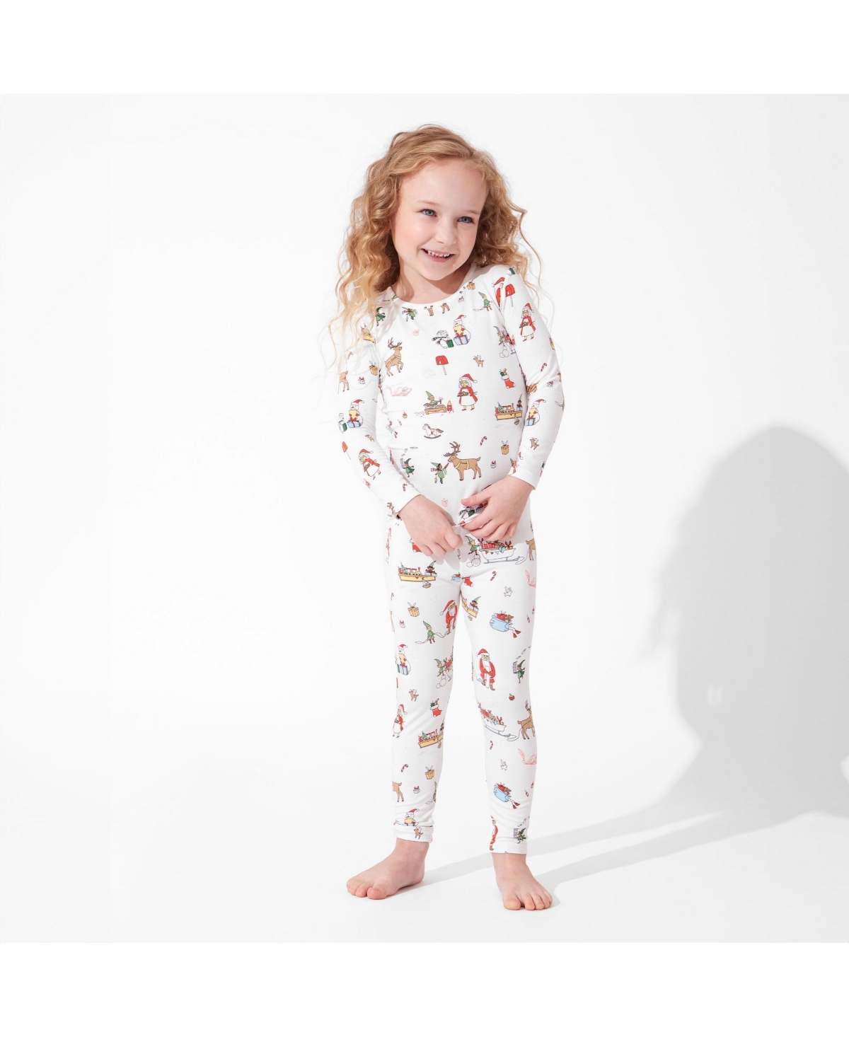 Bellabu Bear Kids Unisex KidsSet of 2 Piece Pajamas - Santa's workshop