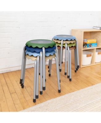 Daisy Stackable Stool Set, Earthtone, 8-Piece