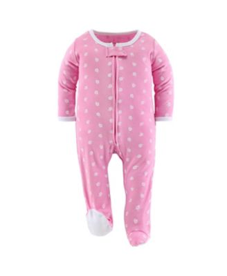 Baby Girls Floral Love Footed Sleepers for Girls, 3 Pack